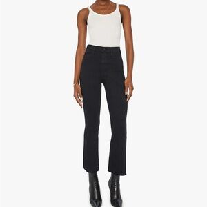MOTHER Hustler Ankle Fray Jeans Not Guilty Black